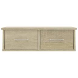 Berkfield Home Wall-mounted Drawer Shelf Sonoma Oak 60x26x18.5 cm Engineered Wood in Light Tan - thumbnail 4