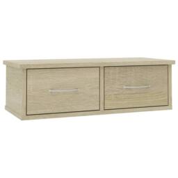 Berkfield Home Wall-mounted Drawer Shelf Sonoma Oak 60x26x18.5 cm Engineered Wood in Light Tan