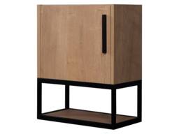 Vente-unique Wall-Hung Cloakroom Basin Unit With Open Shelf & White Basin - 40 Cm in Light Oak - thumbnail 6