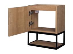 Vente-unique Wall-Hung Cloakroom Basin Unit With Open Shelf & White Basin - 40 Cm in Light Oak - thumbnail 5