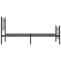 Berkfield Home Metal Bed Frame without Mattress with Footboard Black 75x190cm - Size: 75x190 cm - thumbnail 5
