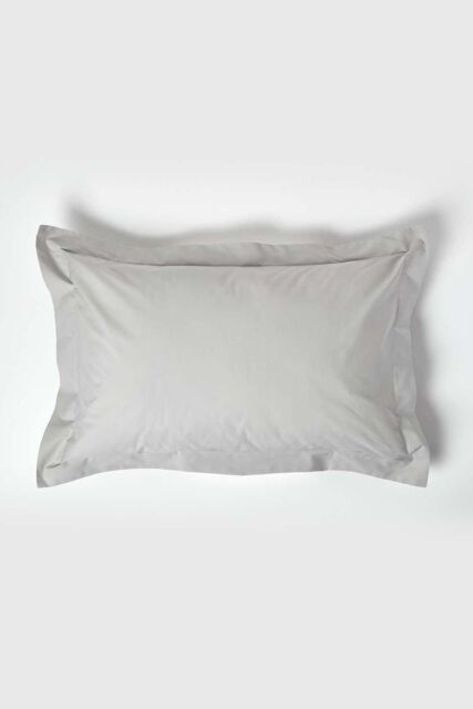 Homescapes Egyptian Cotton Oxford Pillowcase 200 TC, Standard Size in Silver - image 1