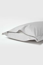Homescapes Egyptian Cotton Oxford Pillowcase 200 TC, Standard Size in Silver - thumbnail 3