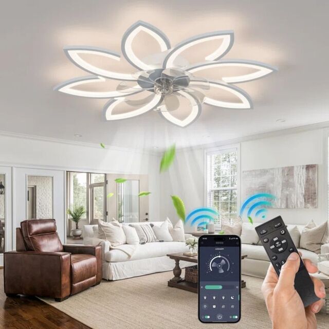 Garwarm 90cm 7 - Blade Reversable Dimmable LED Ceiling Fan in White - image 1