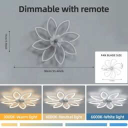 Garwarm 90cm 7 - Blade Reversable Dimmable LED Ceiling Fan in White - thumbnail 7