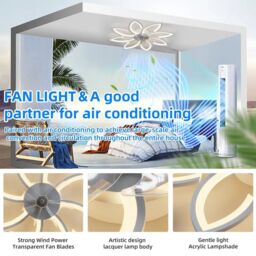 Garwarm 90cm 7 - Blade Reversable Dimmable LED Ceiling Fan in White - thumbnail 4