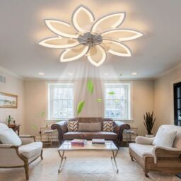 Garwarm 90cm 7 - Blade Reversable Dimmable LED Ceiling Fan in White - thumbnail 5