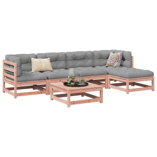 Berkfield Home 6 Piece Garden Sofa Set Solid Wood Douglas Fir in Brown - image 1