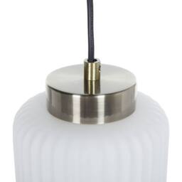 Wyld and Coco Industrial Pendant Light Black Steel and Brass Four White Glass Shades - thumbnail 6