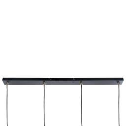 Wyld and Coco Industrial Pendant Light Black Steel and Brass Four White Glass Shades - thumbnail 8
