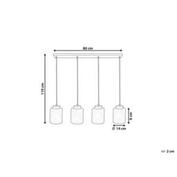 Wyld and Coco Industrial Pendant Light Black Steel and Brass Four White Glass Shades - thumbnail 3
