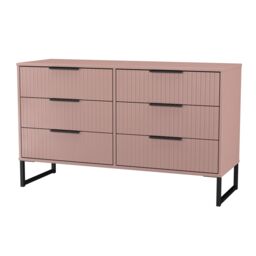 Ready Assembled 2 U Menai 6 Drawer Wide Chest (Ready Assembled) in Dusty Pink - thumbnail 4