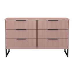 Ready Assembled 2 U Menai 6 Drawer Wide Chest (Ready Assembled) in Dusty Pink - thumbnail 2