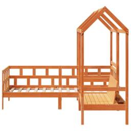 Berkfield Home Day Bed Set with Roof without Mattress Wax Brown 90x200 cm - thumbnail 8