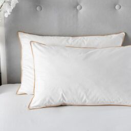 Snug City Luxury Goose Feather & Down Pillow Pair 100% Cotton Cover in White - thumbnail 4