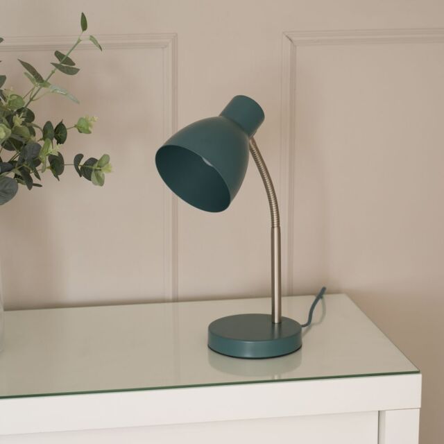 ValueLights Keela Adjustable Flexi Neck Desk Table Lamp with LED Bulb in Blue - image 1