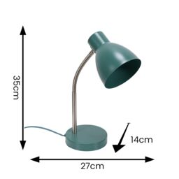 ValueLights Keela Adjustable Flexi Neck Desk Table Lamp with LED Bulb in Blue - thumbnail 6