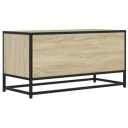 Berkfield Home TV Cabinet Sonoma Oak 80x34.5x40 cm Engineered Wood & Metal in Light Oak - thumbnail 6