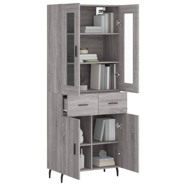 Berkfield Home Highboard Grey Sonoma 69.5x34x180 cm Engineered Wood - image 1