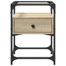 Berkfield Home Bedside Cabinet Sonoma Oak 40x40x55 cm Engineered Wood in Light Tan - Size: 40 x 40 x 55 cm - thumbnail 4