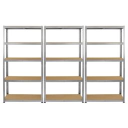Monstershop 6 x GALWIX 90cm x 180cm x 30cm Galvanised Racking in Silver - Size: 90 cm x 180 cm x 30 cm - thumbnail 2