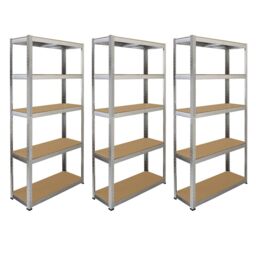 Monstershop 6 x GALWIX 90cm x 180cm x 30cm Galvanised Racking in Silver - Size: 90 cm x 180 cm x 30 cm