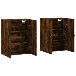 Berkfield Home Wall Mounted Cabinets 2 pcs Smoked Oak 69.5x34x90 cm in Brown - thumbnail 4