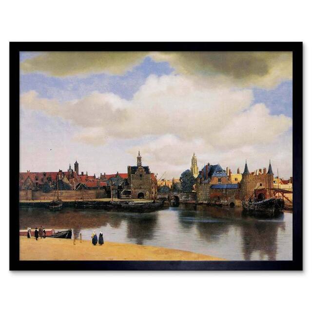 "Artery8 Johannes Vermeer View Of Delft Old Master Painting Framed Art Print - Size: W12"" x H16""" - image 1