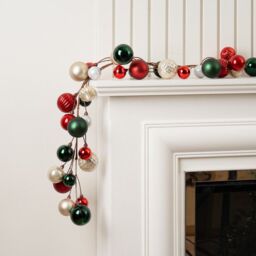 Scottish Everlastings Ltd 183cm Bauble Garland Green-Red in Green - thumbnail 1