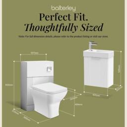 Balterley Cloakroom Suite Wall Hung Vanity Toilet Tap Set - White Chrome - thumbnail 5