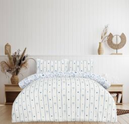 Smart Living Luxury Soft Reversible Holiday Postcard Duvet Cover & Pillowcases in Blue - Size: King - thumbnail 2