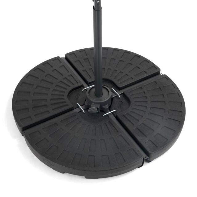 Christow Cantilever Parasol Base Banana Umbrella Stand Fan Shape Sand Water 66kg in Black - image 1