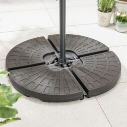 Christow Cantilever Parasol Base Banana Umbrella Stand Fan Shape Sand Water 66kg in Black - thumbnail 2