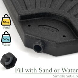 Christow Cantilever Parasol Base Banana Umbrella Stand Fan Shape Sand Water 66kg in Black - thumbnail 5
