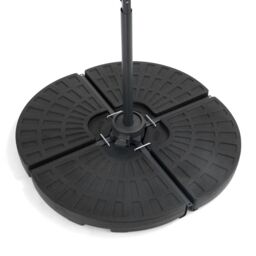 Christow Cantilever Parasol Base Banana Umbrella Stand Fan Shape Sand Water 66kg in Black - thumbnail 1