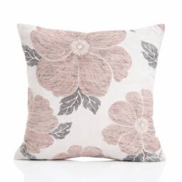 Luxury Living Poppy Chenille Cushions Set of 4 - Luxurious Floral Design, Thick Jacquard Fabric, Easy-Care with Wide Zip in Pink - Size: 45 cm x 45 cm - thumbnail 2