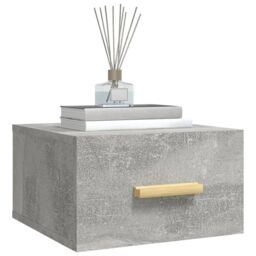 Berkfield Home Wall-mounted Bedside Cabinet Concrete Grey 35x35x20 cm - Size: 35 x 35 x 20 cm - thumbnail 4