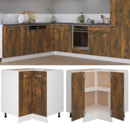 Berkfield Home Kitchen Cabinet Smoked Oak 75, 5x75, 5x80, 5 cm Engineered Wood in Brown - thumbnail 1