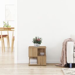 Berkfield Home Side Table Artisan Oak 40x40x40 cm Made of Engineered Wood in Brown - Size: 40 x 40 x 40 cm - thumbnail 4
