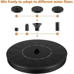 NESTLUNE Solar Powered Fountain Water Pumps Floating Garden Pond Pool in Black - Size: 100 cm x 100 cm - thumbnail 3