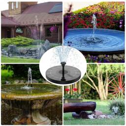 NESTLUNE Solar Powered Fountain Water Pumps Floating Garden Pond Pool in Black - Size: 100 cm x 100 cm - thumbnail 6