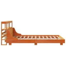 Berkfield Home Bed Frame without Mattress Wax Brown 150x200 cm King Size Solid Wood Pine - thumbnail 5