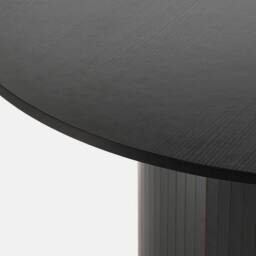 OHS Madison Ribbed Round Dining Table Wood Effect in Black - thumbnail 6
