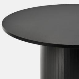 OHS Madison Ribbed Round Dining Table Wood Effect in Black - thumbnail 5