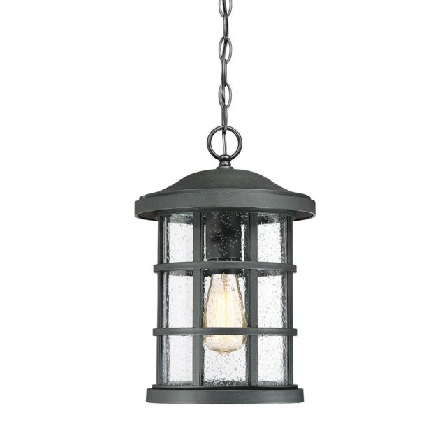 Loops Outdoor IP44 1 Bulb Chain Lantern Earth Black LED E27 60W - image 1