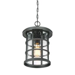 Loops Outdoor IP44 1 Bulb Chain Lantern Earth Black LED E27 60W - thumbnail 3