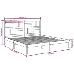 Berkfield Home Bed Frame Solid Wood 180x200 cm Super King Size in Brown - thumbnail 6