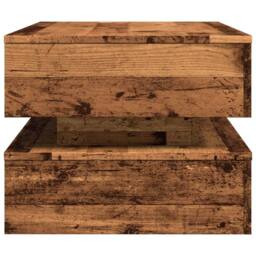 Berkfield Home Coffee Table with LED Lights Old Wood 90x50x40 cm in Brown - Size: 90 x 50 x 40 cm - thumbnail 8