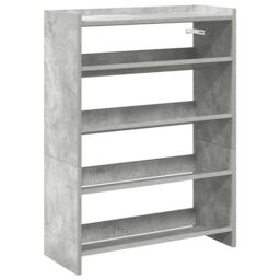 Berkfield Home Shoe Rack Concrete Grey 60x25x81 cm Engineered Wood - Size: 60 x 25 x 81 cm - thumbnail 2