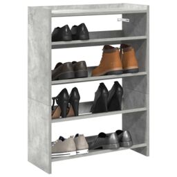 Berkfield Home Shoe Rack Concrete Grey 60x25x81 cm Engineered Wood - Size: 60 x 25 x 81 cm